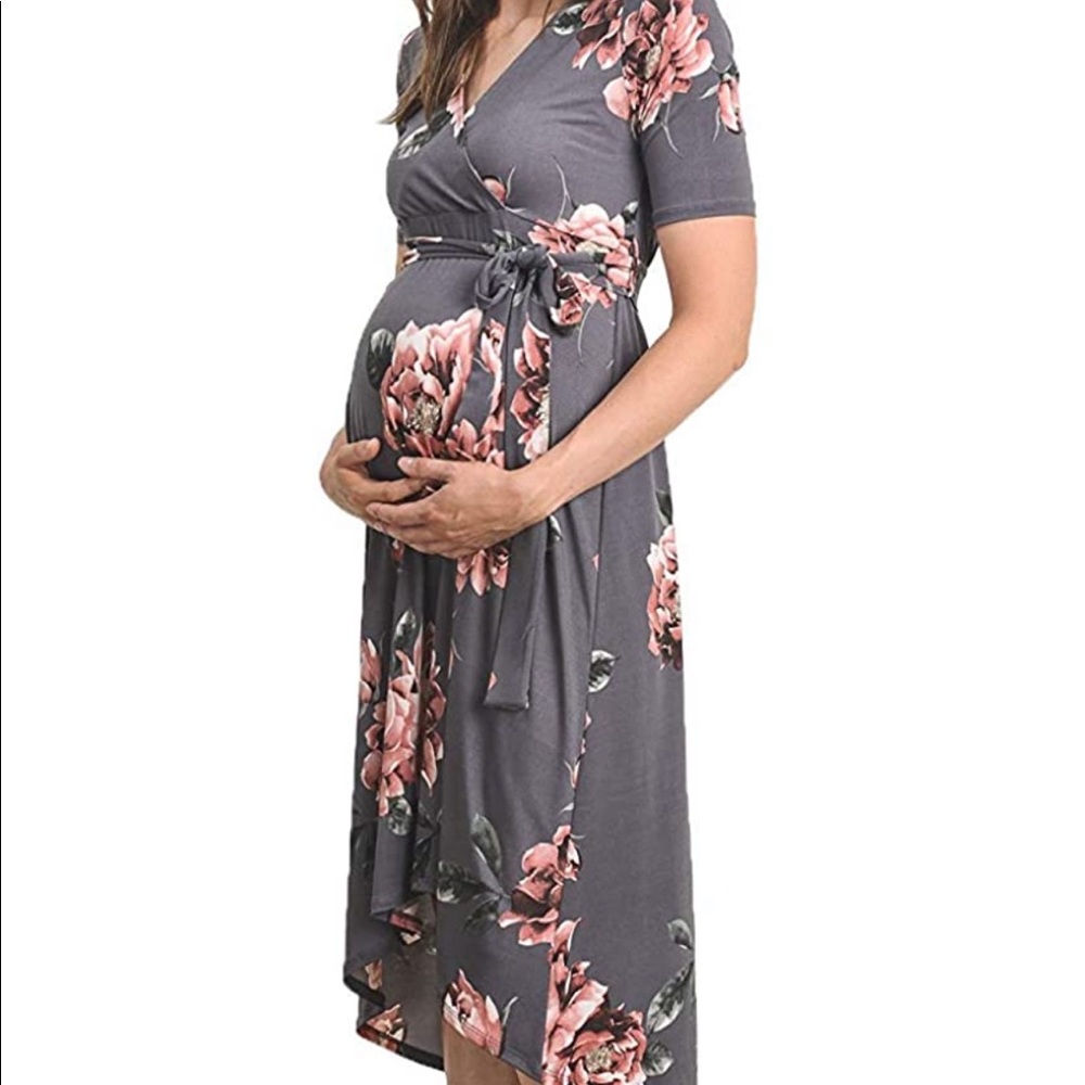 Maternity High Low Dress with Waist Belt